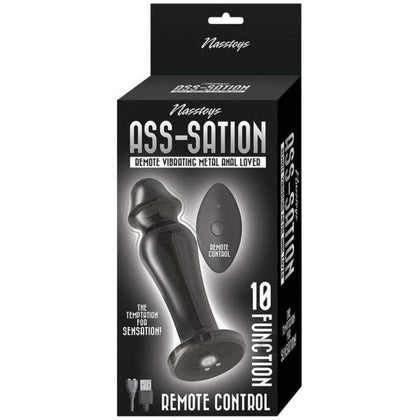 Ass-Sation Remote Control Vibrating Metal Butt Plug - Model AS-RCVP-001 - Unisex Anal Pleasure - Black