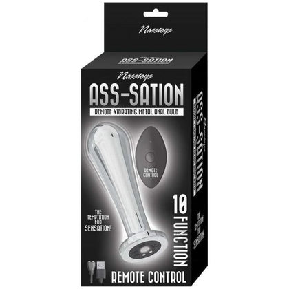 Ass-Sation Anal Bulb Silver - Powerful Remote Control Vibrating Metal Butt Plug for Ultimate Pleasure - Model AB-10 - Unisex - Intense Anal Stimulation - Sleek Silver