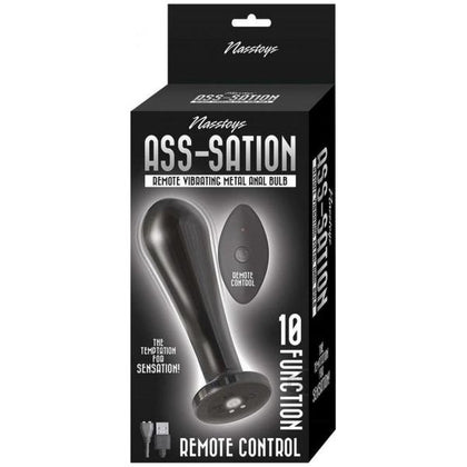 Ass-Sation Anal Bulb Black - Remote Control Vibrating Metal Butt Plug for Intense Pleasure - Model AB-1001 - Unisex - Anal Stimulation - Sleek Black