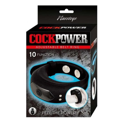 Cockpower Adjustable Belt Ring Black: The Ultimate Pleasure Companion for Men, Model CMX-10, Vibrating Cock Ring for Enhanced Stimulation