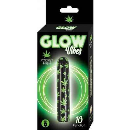Introducing the Flirtify Glow Vibes Pocket High Black and Green Vibrating Bullet - Model 10. Achieve discreet pleasure with this RoHS-compliant, phthalates-free, waterproof toy that glows in the dark.