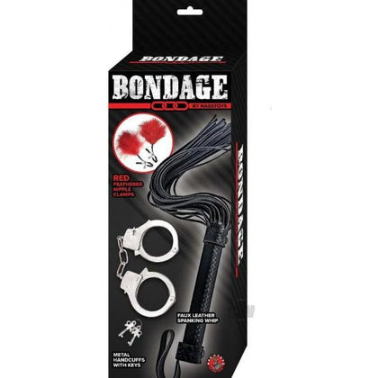 Nasstoys Bondage Whip Feather Cuffs - Sensation Play Intensifier - Model X1 - Unisex - Red