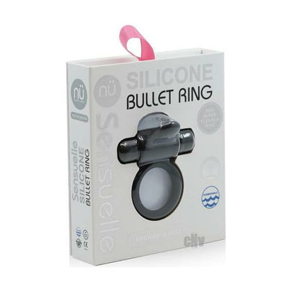Nu Sensuelle 7x Black Silicone Bullet Ring - Powerful Stimulation for Enhanced Pleasure - Male/Female - Clitoral and Penile Stimulation