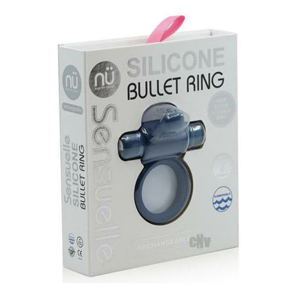 Nu Sensuelle Silicone Bullet Ring 7x Navy B - Powerful Vibrating Cock Ring for Men - Enhance Pleasure and Intensity - Model B