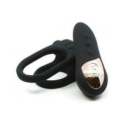 Nu Sensuelle XLR8 Silicone Remote Bullet Ring - Black: Powerful 15-Function Vibrating Ring for Couples