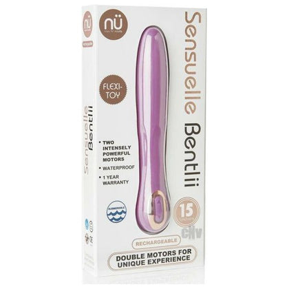 Introducing the Sensuelle Bentlii 15 Func Vibrating Dual Motor Silicone Rechargeable Pleasure Toy - Purple