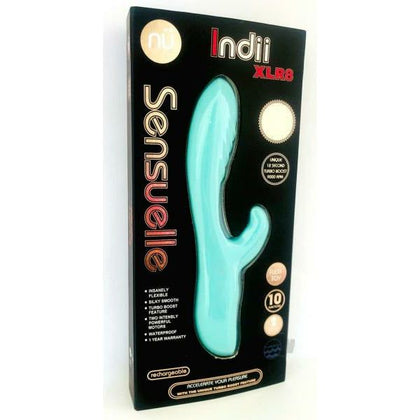 Sensuelle Indii XLR8 E-Blue Dual-Stimulating Flexible Rabbit Vibrator for Women - Intensify Your Pleasure in Electric Blue