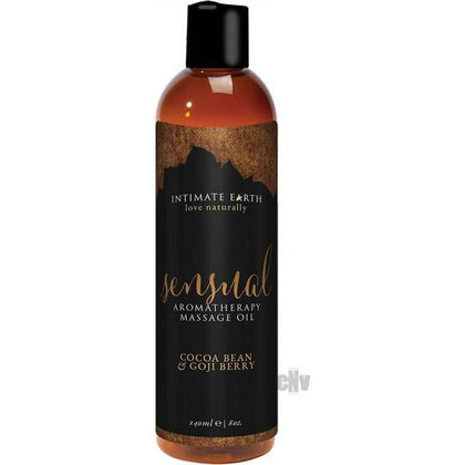 Intimate Earth Sensual Massage Oil 8oz: Organic Aloe, Cocoa Bean, and Goji Berry Blend for Intimate Pleasure - Adult Naughty Store