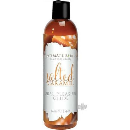 Intimate Earth Salted Caramel Flavored Glide 4oz - Deliciously Sweet and Sensual Water-Based Lubricant for Enhanced Pleasure