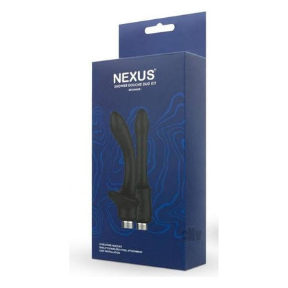 Nexus SDK001 Beginner Shower Douche Duo - Silicone Nozzles for Thorough Intimate Cleansing - Unisex - Anal and Vaginal Pleasure - Black