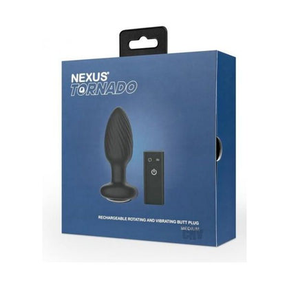 Introducing the Nexus Tornado Rotating and Vibrating Butt Plug MD Black for Advanced Anal Pleasure - A groundbreaking combination of multiple modes, remote control capability, and discreet size, designed to elevate your anal play experience.