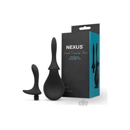 Nexus Anal Douche Set - Silicone Tips - Model ND-260 - Unisex - Intimate Cleansing - Black