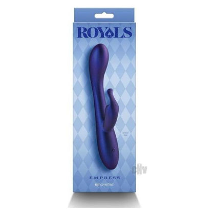Royals Empress Blue - Luxurious Silicone Vibrating Pleasure Wand for Women - 3 Speeds, 7 Functions, 10 Modes - Water Resistant - Phthalate Free - Rechargeable - Compatible with Silicone Lubricant