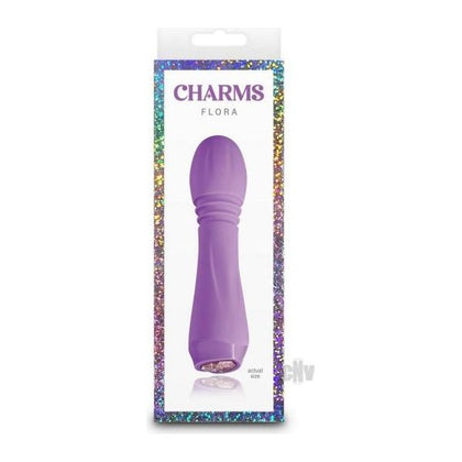 NS Novelties Charms Flora Purple Compact Vibrator - Model C1 - Women's Clitoral Stimulator 🌺 - Adult Naughty Store