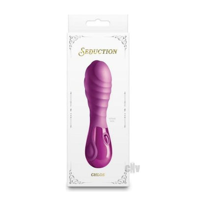 Seduction Chloe Pink Compact Vibrator SC-P1 for Women - Silky Smooth Silicone, Ripple Texture, Rechargeable - Rose Pink