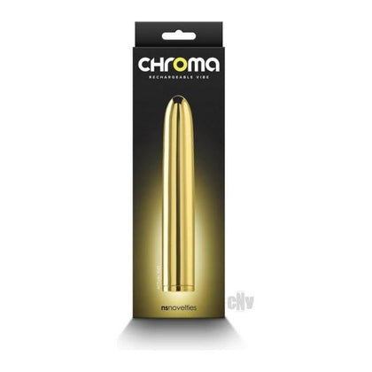 Chroma Classic Vibe 7 Gold - Rechargeable Multi-Speed Vibrator for Women - Intense Pleasure for Clitoral Stimulation - Sleek and Waterproof - Premium ABS Plastic - Gold - Adult Naughty Store