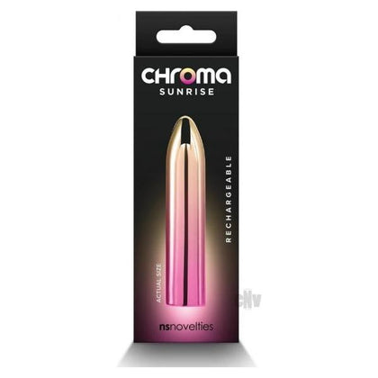 Chroma Sunrise Medium - Rechargeable Vibrating Slim Pleasure Wand for Women - Model CS-M02 - Clitoral and G-Spot Stimulation - Sunrise Orange - Adult Naughty Store