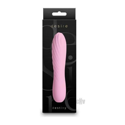 Desire Destiny Pink Compact Silicone Clitoral Vibrator DDA-101 for Women - Ribbed Texture, Powerful Vibrations