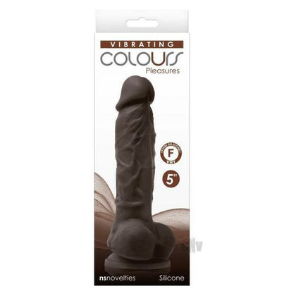 Colours Pleasures Rechargeable Dildo Vibe 5 Dark Brown - Powerful Vibrations for Enhanced Pleasure - Adult Naughty Store