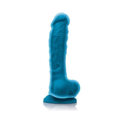 Colours Dual Density 8 inches Silicone Dildo - Blue, Realistic Pleasure Toy for All Genders - Adult Naughty Store