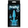 NS Novelties Firefly Prince Small Blue Glow in the Dark Silicone Butt Plug with Ring End - Model FP-001 - For Men and Women - Anal Pleasure - Blue - Adult Naughty Store