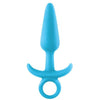 NS Novelties Firefly Prince Small Blue Glow in the Dark Silicone Butt Plug with Ring End - Model FP-001 - For Men and Women - Anal Pleasure - Blue - Adult Naughty Store