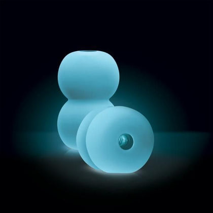 NS Novelties Firefly Moon Stroker Blue - Super Soft Platinum Silicone Glow in the Dark Masturbator for Men - Model: Blue Stroker - Enhance Your Pleasure Experience with a Sensual Blue Glow!