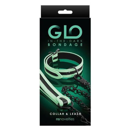 NS Novelties Glo Bondage Collar-Leash Green - Illuminating BDSM Gear for Unforgettable Fetish Experiences