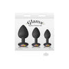 Glam's Spades Trainer Kit Black - Elegant Jeweled Silicone Anal Plugs for Beginners - Model SPK-001 - Unisex - Backdoor Pleasure - Black - Adult Naughty Store