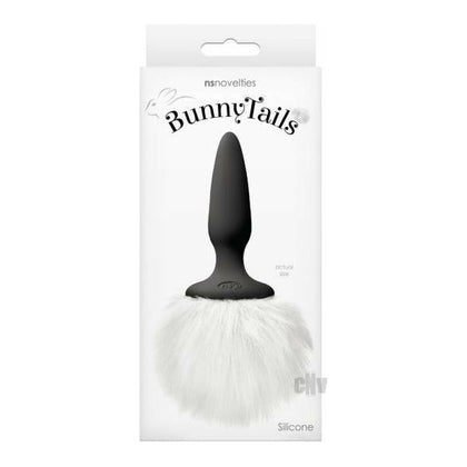 Bijou Bunny Tails Mini Anal Plug - Model BT-2021 - Unisex Silicone Butt Plug for Playful Pleasure - White