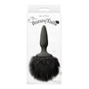 Silky Smooth Silicone Bunny Tails Mini Anal Plug - Model BT-1001 - Unisex Pleasure - Black - Adult Naughty Store