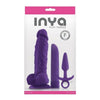 Inya Play Things Purple Set - Alluring Silicone Dildo, Vibrator & Pleasure Plug Kit for Enhanced Intimacy - Model: PT-789 - Unisex - Multi-Area Stimulation - Vibrant Purple