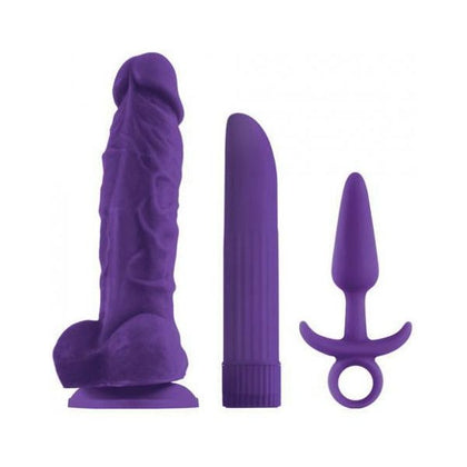 Inya Play Things Purple Set - Alluring Silicone Dildo, Vibrator & Pleasure Plug Kit for Enhanced Intimacy - Model: PT-789 - Unisex - Multi-Area Stimulation - Vibrant Purple
