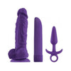 Inya Play Things Purple Set - Alluring Silicone Dildo, Vibrator & Pleasure Plug Kit for Enhanced Intimacy - Model: PT-789 - Unisex - Multi-Area Stimulation - Vibrant Purple - Adult Naughty Store