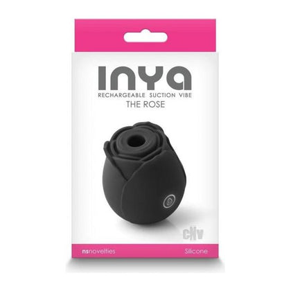 Inya The Rose Black - Seductive Air Technology Rechargeable Silicone Clitoral Stimulator