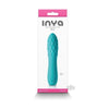 Inya Rita Teal Silicone Rechargeable Stimulating Textured Compact Vibrator - Model RT-10, for Women, Intense Pleasure, Teal