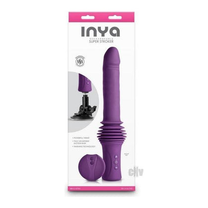 INYA Super Stroker Purple Vibrating and Thrusting Remote-Controlled Heating Masturbator - Ideal for Explosive Pleasure!