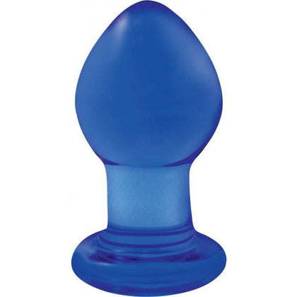 Crystal Premium Glass Plug Blue Small: Hand-Blown Borosilicate Glass Anal Pleasure Toy - Model CPB-S, for All Genders, Intense Stimulation, Vibrant Blue - Adult Naughty Store