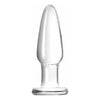 Crystal Glass Tapered Plug Small Clear - Premium Borosilicate Glass Anal Toy, Model CGTP-S-C, Unisex, Anal Pleasure, Clear - Adult Naughty Store