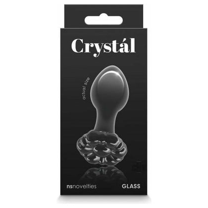 Crystal Flower Black - Elegant Borosilicate Glass Dildo | Model CFB-001 | Unisex Pleasure Toy | Sensual Stimulation | Black Color
