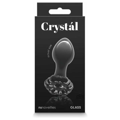 Crystal Flower Black - Elegant Borosilicate Glass Dildo | Model CFB-001 | Unisex Pleasure Toy | Sensual Stimulation | Black Color - Adult Naughty Store