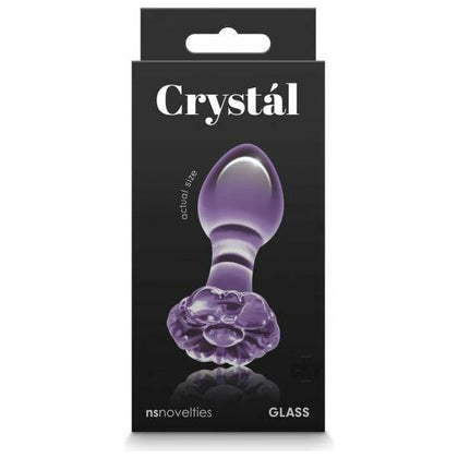 Crystal Flower Purple - Crystal Glass Borosilicate Hygienic Dildo - Model CG-1001 - Female Pleasure Toy