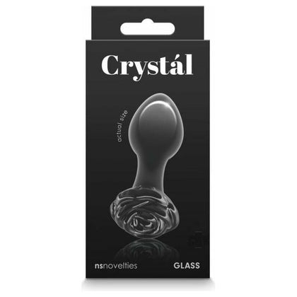 Crystal Rose Black - Premium Borosilicate Glass Dildo - Model CRB-1001 - Unisex Pleasure Toy - Intense Stimulation - Jet Black
