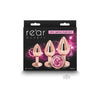 Rose Gold-Pink Rear Assets Trainer Kit - Graduated Chrome-Plated Anal Plug Set for Solo or Partner Training - Adult Naughty Store