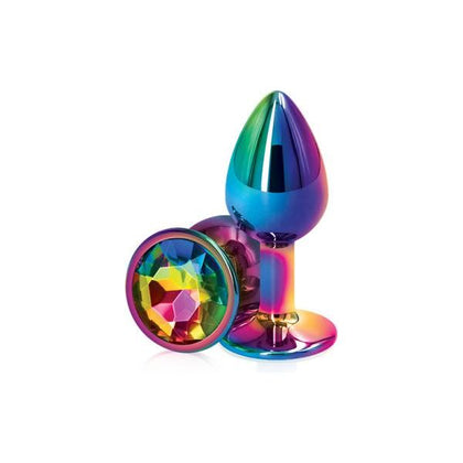 Rear Assets Multicolor Small Rainbow Anal Toy - Model RA-001 - Unisex Pleasure - Lightweight Aluminum - Vibrant Sensations - Adult Naughty Store