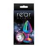 Rear Assets Multicolor Med Clear Anal Plug for Sensual Pleasure, Model RA-123, Unisex, Lightweight Aluminum, Clear - Adult Naughty Store