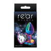 Rear Assets Multicolor Heart Small Clear Anal Plug for Sensual Excitement - Model RAS-001 - Unisex - Designed for Effortless Pleasure - Chrome-Plated Lightweight Aluminum - Variety of Colors  - Adult Naughty Store