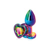 Rear Assets Multicolor Heart Small Rainbow Anal Plug - Model RA-001 - Unisex Pleasure - Lightweight and Sensual Excitement - Adult Naughty Store