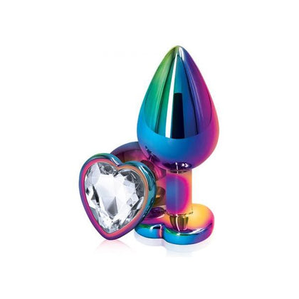 Rear Assets Multicolor Heart Med Clear Anal Plug for Sensual Pleasure - Adult Naughty Store