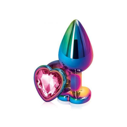 Rear Assets Multicolor Heart Med Pink Anal Toy for Effortless Pleasure - Adult Naughty Store